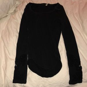 Free people Black long sleeved shirt